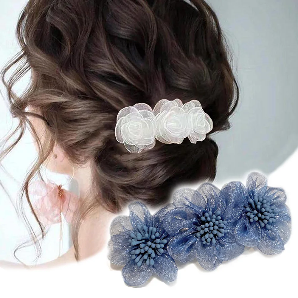 Elegante Spitze Kamelie Haarnadeln Sommer Retro Blume Haarspange Hochzeit Braut Frühling Haar Clips Für Frauen Mädchen Party Kopfschmuck – Detail 2