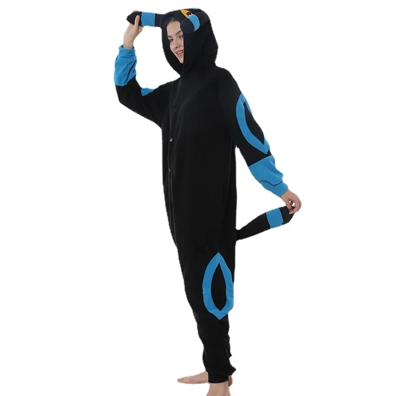 Adult Monster Kigurumi Onesie Black Yellow Pajamas Warm Fleece Animal Halloween Party Cosplay Costume Pyjamas
