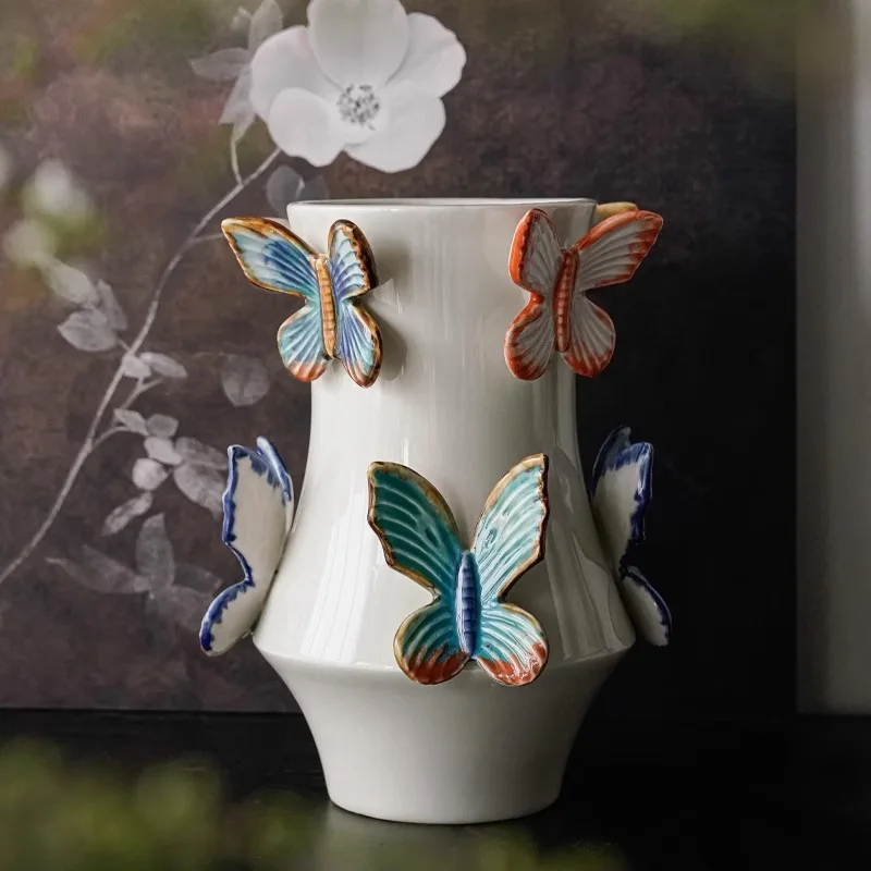 Vaso in acrilico trasparente a forma di farfalla, vaso artistico