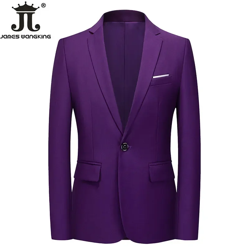 Men Blazer men suit jacket Solid Color Slim Mens Casual Business Suit Jacket Groom Wedding Dress Party Tyranian Coat