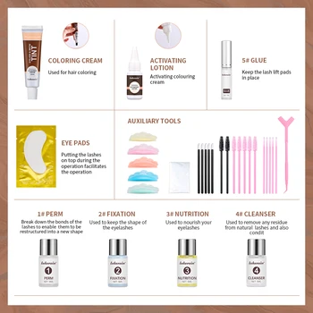 Lash Lift and Tint Kit Semi-permanent Brow Professional Brow Lamination Eyelash Lifting Perming Lashes Dye Eyelash Eyebrow Makeu 6