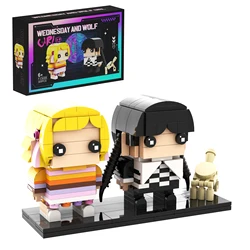 MOC Wednesday & Enid Brickheadz Building Blocks Set 2-in-1 Movie Roles Figuresed Thing Toys for Children's Halloween Gifts