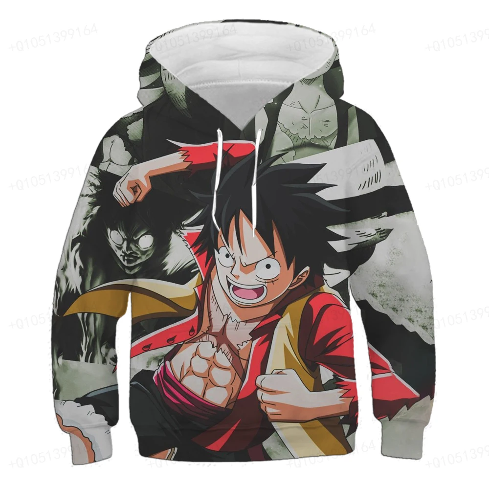 Moletom de manga comprida estampado luffy infantil, roupa de desenho, top  de moda masculino, peça única, 4 a 14 anos, 2023 - AliExpress