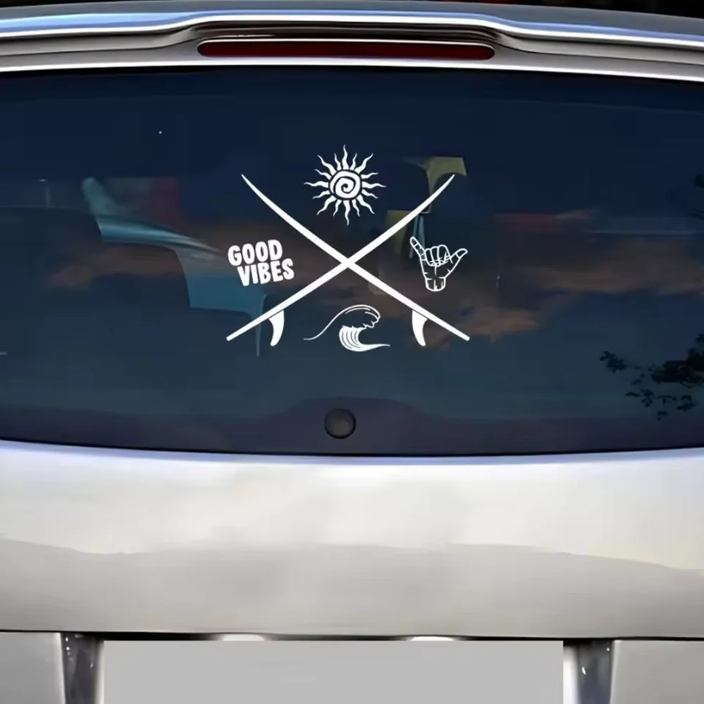 Beach Waves Vinyl Car Stickers – Waterproof Coastal Adventure Decals for SUV, Truck & Car Bumper 5