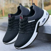 2025 New style fashionable, versatile and durable men's lightweight lace-up running shoes, large-sized casual sports shoes