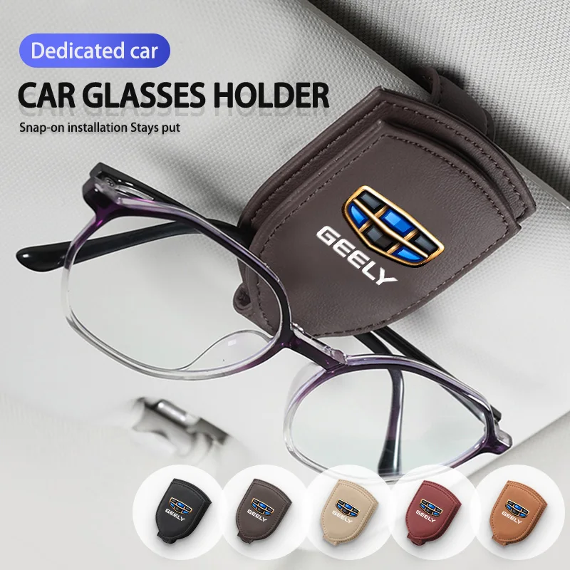 Автомобильный солнцезащитный козырек держатель очков зажим Nappa кожаный солнцезащитный зажим для Geely LC EC8 Atlas CK2 CK3 GT GC9 Геометрия C Tugella GX3 CK