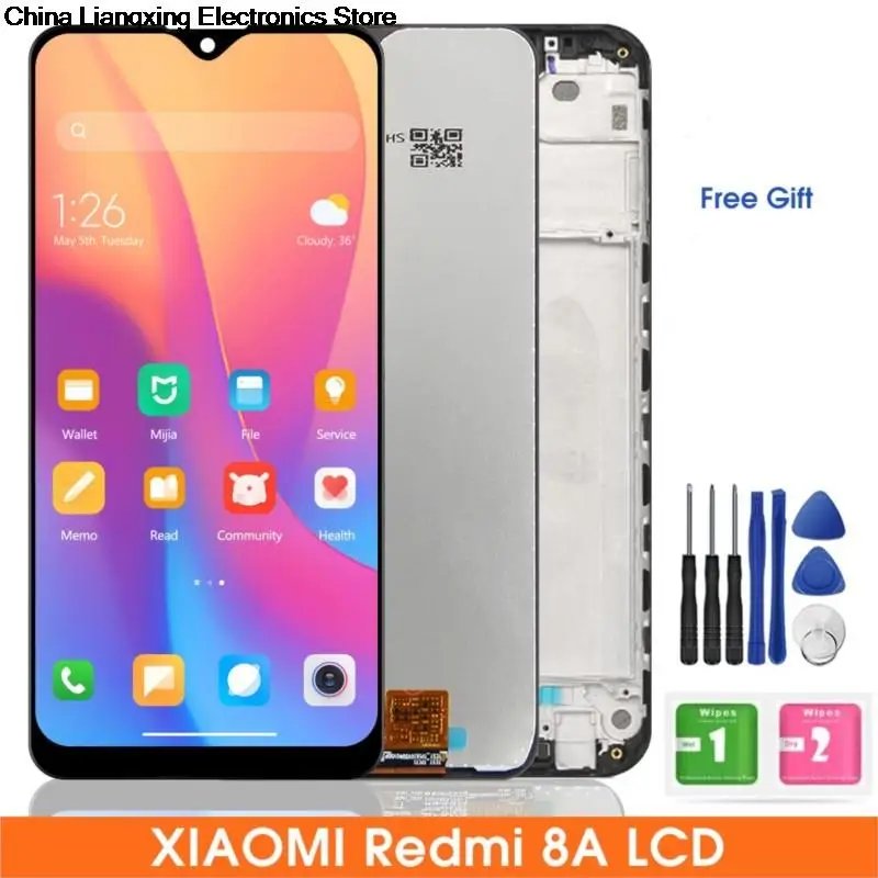 

6.22"Tela para Xiaomi Redmi 8/8A MZB8458IN M1908C3KG Display LCD Digitalizador Touch Screen com Frame para Substituição Redmi 8A