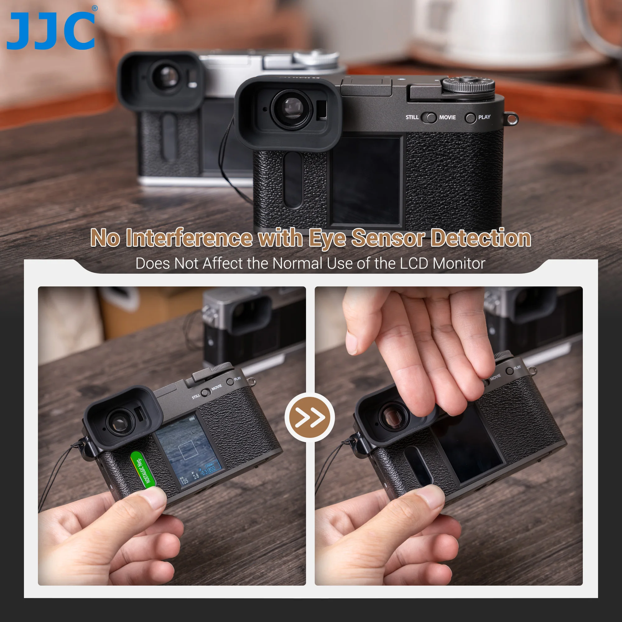 Fuji Fujifilm X 하프 카메라 아이피스 아이컵 뷰파인더 안경 사용자를위한 JJC 소프트 실리콘 확장 확대 뷰 파인더 아이 컵