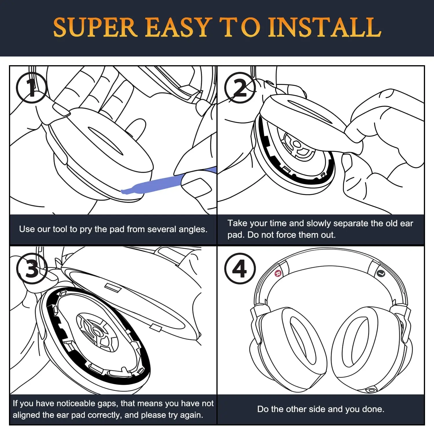 Náhrada náušníky pro sony h.ear na MDR-100A (MDR100A), MDR-100AAP (MDR100AAP), MDR-H600A (MDRH600A) sluchátka, ucho vycpávky cush