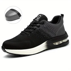 Blue Steel Toe Safety Shoes - Breathable, Lightweight, Anti - Smash & Anti - Puncture Work Footwear - 45 (K8 - grey)