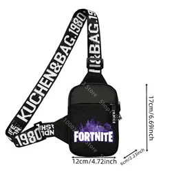 Fortnites Themed Cartoon Game Figure Print Lightweight Crossbody Chest Pack for Adults (BLZY90)