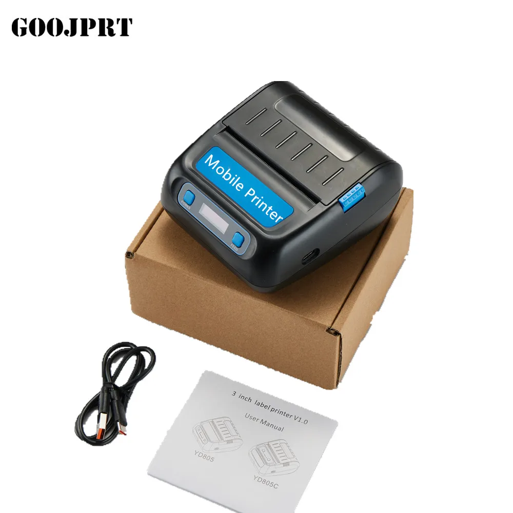 직접 감열 라벨 프린터 GOOJPRT PT-805 80mm 블루투스 휴대용 프린터 컬러 스타일 모바일 인터페이스 포함 가격