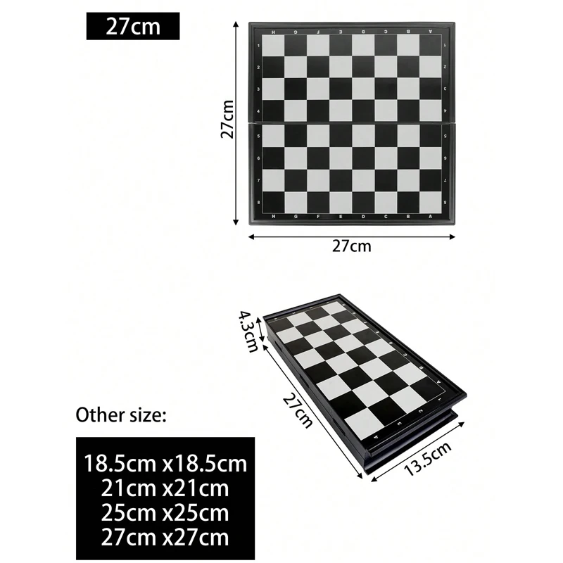 Magnetic Chess Set Magnetic PVC Chess Set Felted Game Board 27cm*27cm Interior Storage Adult Kids Gift Family Game Chess Board