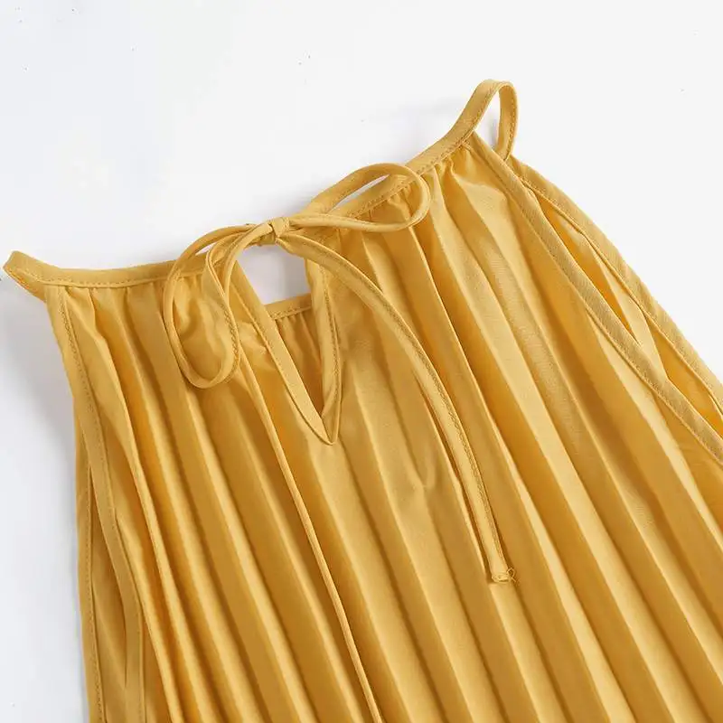 2024 Sexy Straps Mini Sundress Celmia Women Sleeveless Pleated Dress Party Summer Casual Loose O Neck Short Robes Oversize Dress
