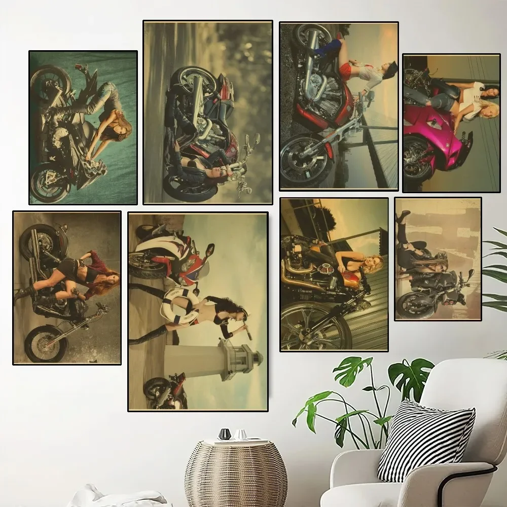 Dropship Rider Vintage Paint Carta Kraft Poster Paper Print Home Bedroom Ingresso Bar Ristorante Cafe Art Painting Decoration