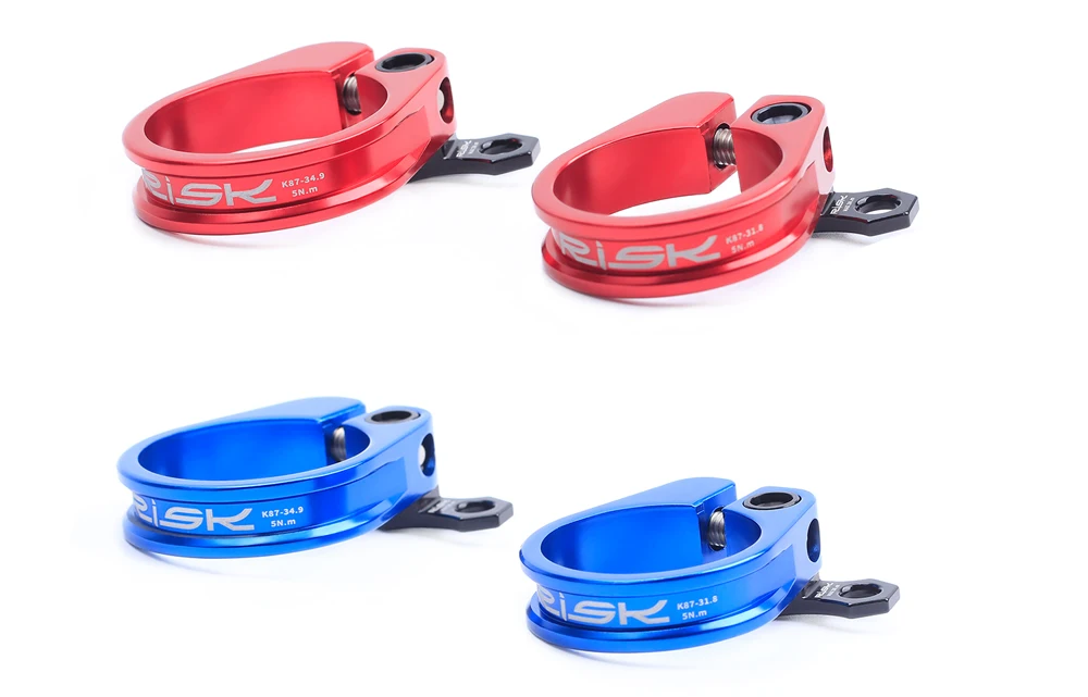 RISIKO Neue 31,8/34,9mm Aluminium Fahrrad Sattelstütze Klemme Ultraleicht MTB Mountain Road Fahrrad Sattelstütze Klemme Mit kabel Organizer – Detail 8