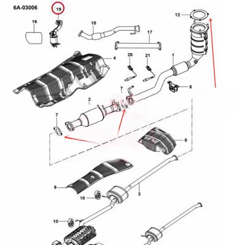 Exhaust Pipe Interface Gasket for BYD F6 G6 Sirui S6 M6