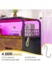 Dresser for Bedroom with LED Lights and Charging Station 7 Drawer Dresser with Open Shelf Fabric Bedroom Dressers and Ch 6