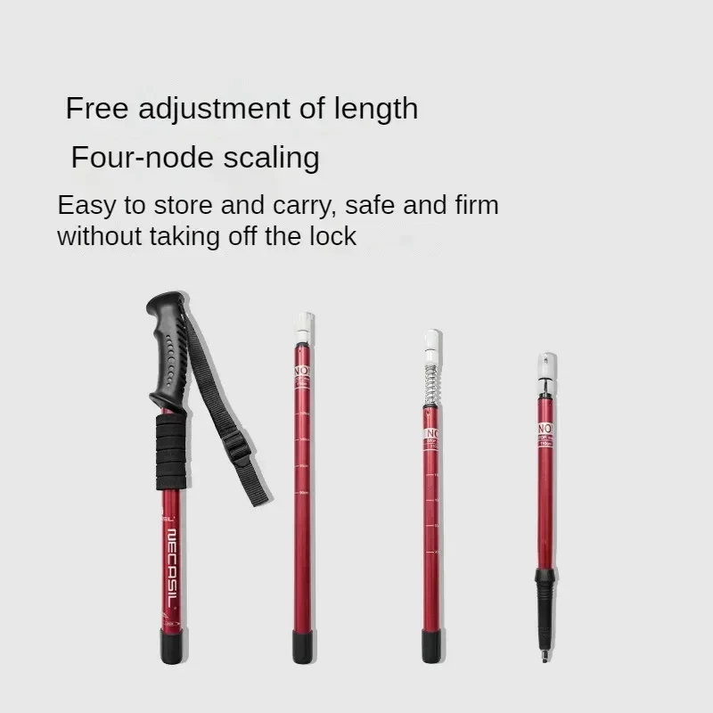1 PCS Aluminium Alloy Teleskopic Hiking Poles Trekking Walking Stick Ultralight Absorber Alpenstock trekking pole trekking poles walking stick