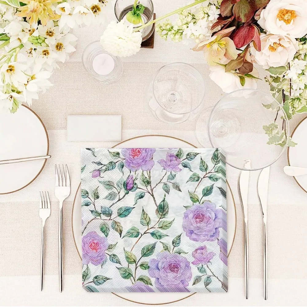 Paper Napkins 20pcs Exquisite Printing Fresh Dining Tables Wedding Party Serviette De Table Mariage Cloth Tissue