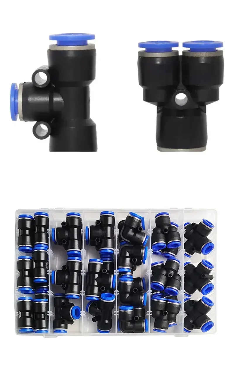 Description Picture 4 of item114 PCs Boxed PU-4/PE-4/PZA-4/PY-4/PV-4/PG-4 Pneumatic Connectors Kit 4mm Outer Diameter of the Hose Pipe Tube Air