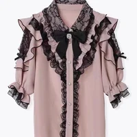 Kawaii Women Shirts Jirai Kei Lolita Y2K Cute Japanese Style Blouse Elegant Long Sleeve Sweet Tops Casual Aesthetic Shirt 2024 - Image 6