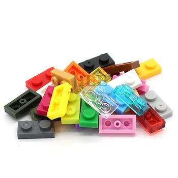 200pcs MOC 24 Color DIY Building Blocks Thin Figures Bricks Plate 1x2 Educational Creative Compatible with 3023 Children Toys 1