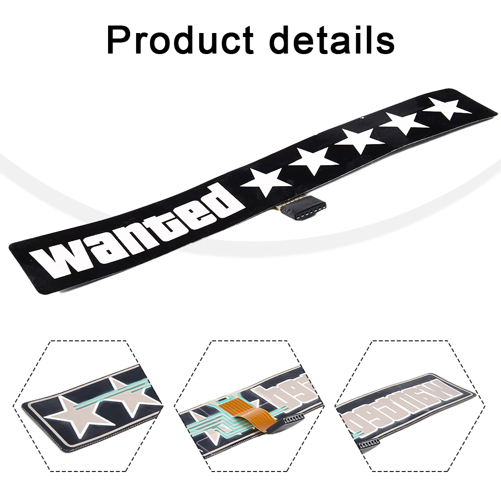 

1x Glow Panel Wanted Size:17*4cm 5Star Blue Brilliant Colors Electric Flashing LampLEDLightSticker PVC Brand New