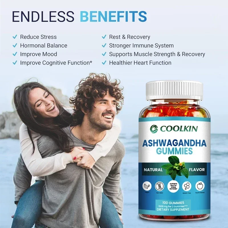 Ashwagandha Gummies-Natural Anxiety Relief Improves Mood Helps with Immunity and Thyroid Function Anti-anxiety ashwagandha supplement