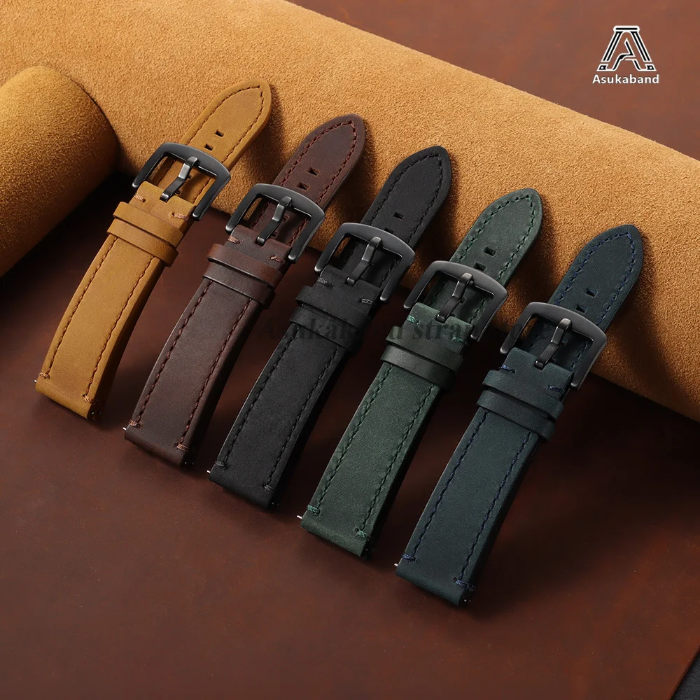 Vintage Leather Watch Strap - Business Replacement Quick Release Unisex Band