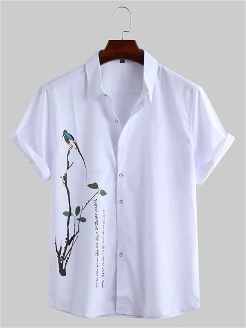 

Beach 3D digital printing short-sleeved shirt, striped casual lapel shirt, black and white, novel, cheap, S-5XL, 2023