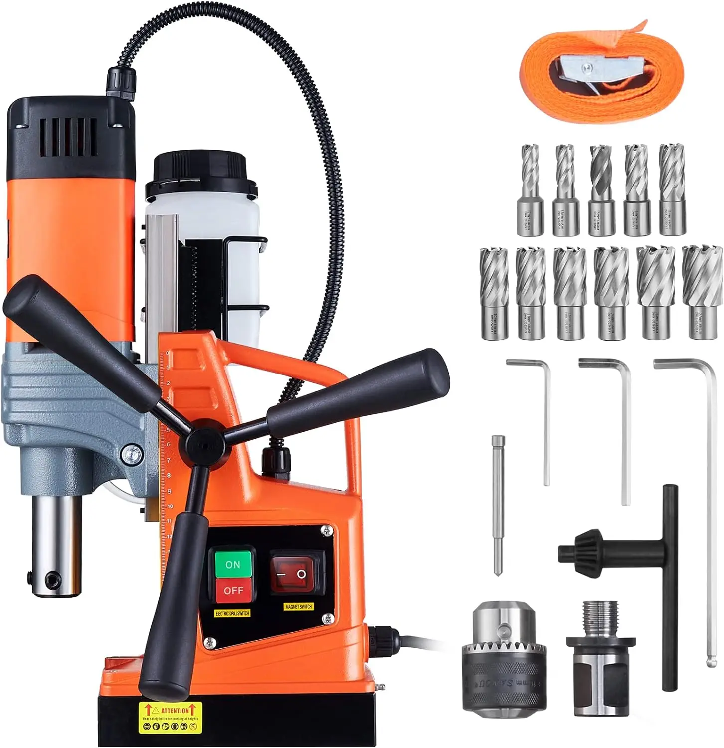 

VEVOR Mag Drill Press, 1300W 1.57" Boring Diameter, 2922lbf Power Portable Magnetic Drill, 810 PRM, 11Pcs Drill Bits