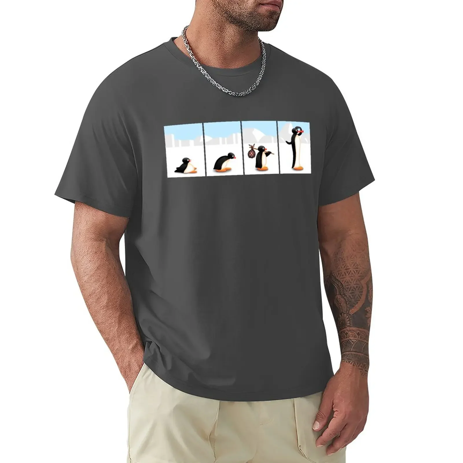

The penguin evolution T-Shirt hippie clothes customizeds customs T-shirt men