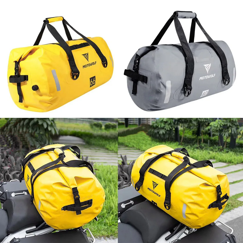 Motorcycle Bag Outdoor PVC Dry Sack Bag Waterproof 40L 80L 90L Shoulder Bag Diving Swimming Hiking Driving Travel Kits motorcycle luggage bag