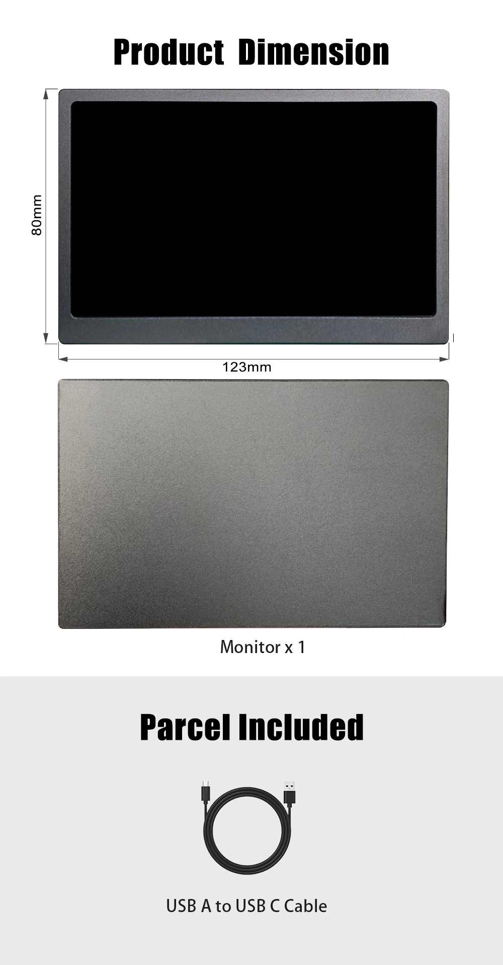 LESOWN  OLED , 1MS  6500:1 IPS 960x544 100% sRGB ޴ ̴ ̵ ũ , USB , ̹ ʿ