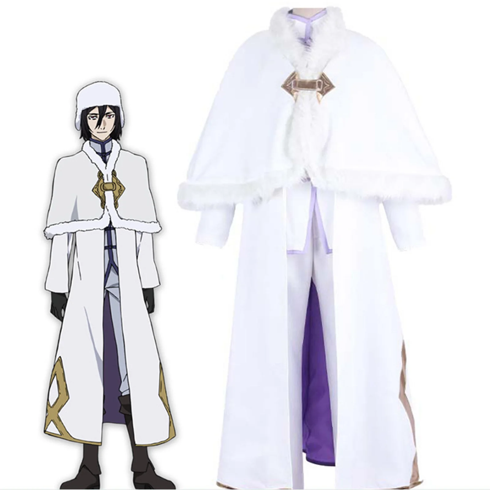 

Bungo Stray Dogs Dead Apple Fyodor Dostoevsky Cosplay Costume Unifrom Anime Luxury Halloween Carnival Party Event Men White Suit