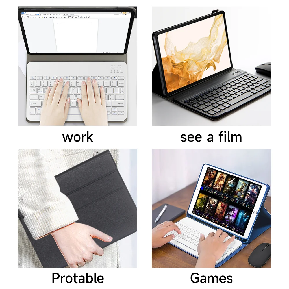 Capa para Tablet com Teclado Capa para Samsung Galaxy Tab a8 10.5 s6 Lite 10.4 s7 s8 11 s7 Plus s7 s8 - Imagem 4