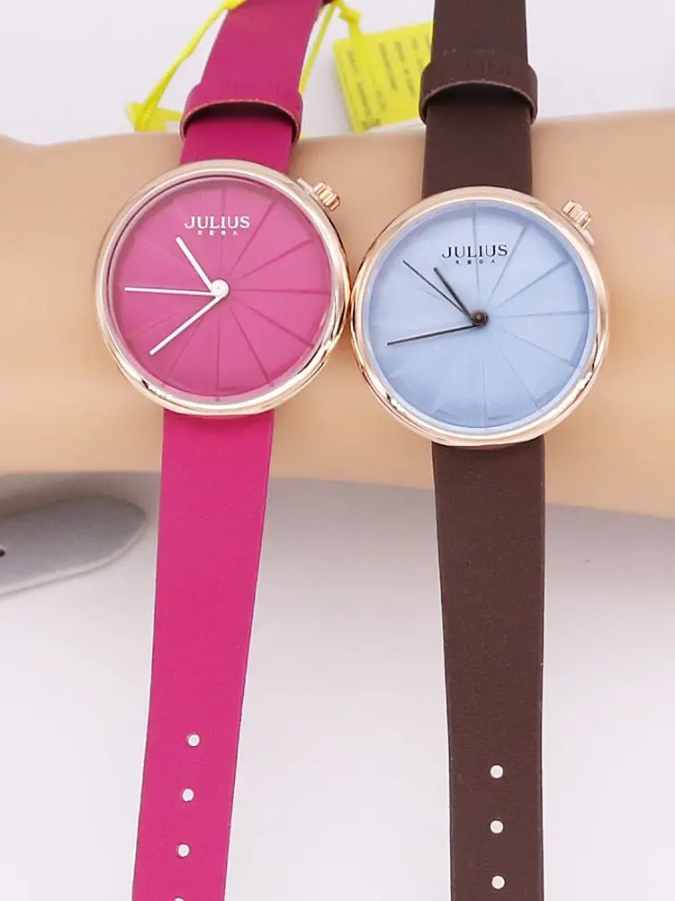Julius Women's Watch Japan Quartz Hours Fashion Dress Bracelet Real Leather Retro Simple Valentine Girl's Birthday Gift Box 3