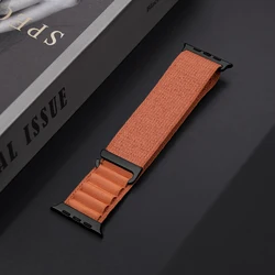 Alpine Loop Nylon Strap for Apple Watch Ultra - Versatile and Durable Bracelet Band (Red Pottery - Black)