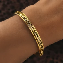  Stainless Steel Bracelets Gothic Punk Hip Hop Bangles Male Chain Grunge Fashion Minimalist Bracelet For Women Jewelry Party Gift 