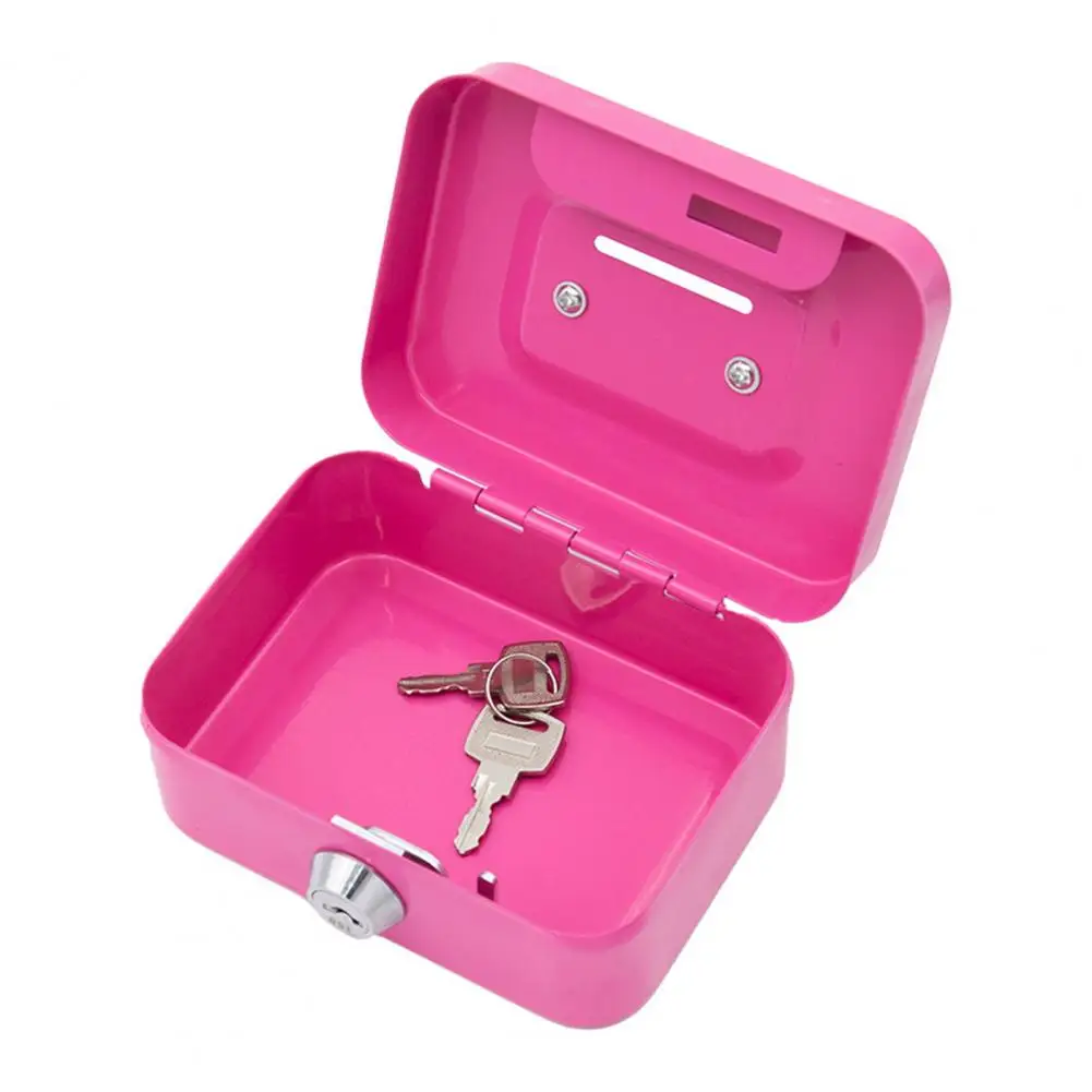 Durable Piggy Bank Piggy Bank with Key Portable Cash Box Safe Mini Money Security Lock Case for Coins Changes Storage
