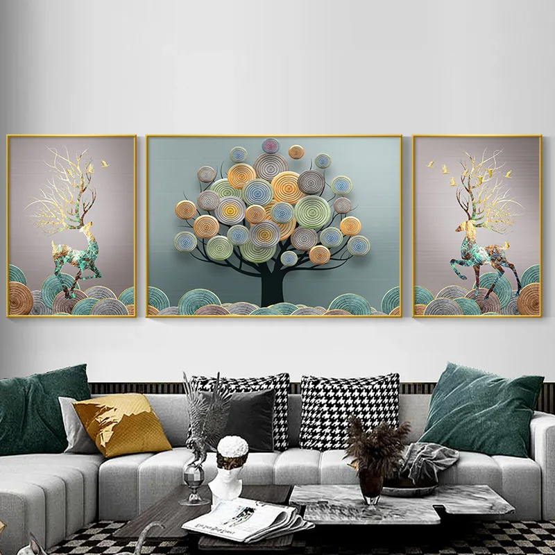 

3 шт./набор, декоративные настенные картины без рамки