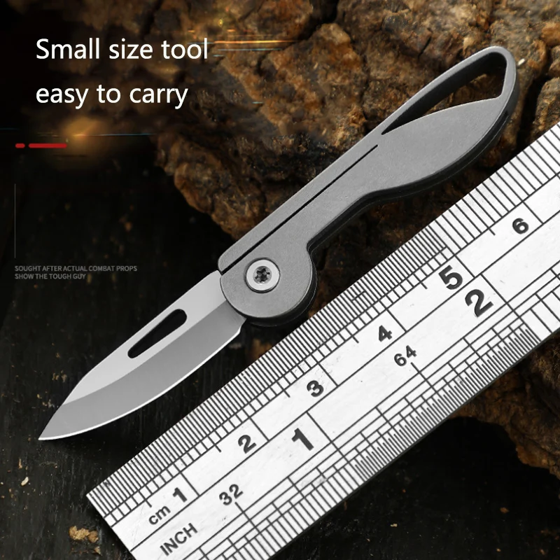 

Titanium EDC Knife Titanium Alloy Sharp Portable Outdoor Medical Folding Knife Edc Keychain Pendant Unpacking Express Opening