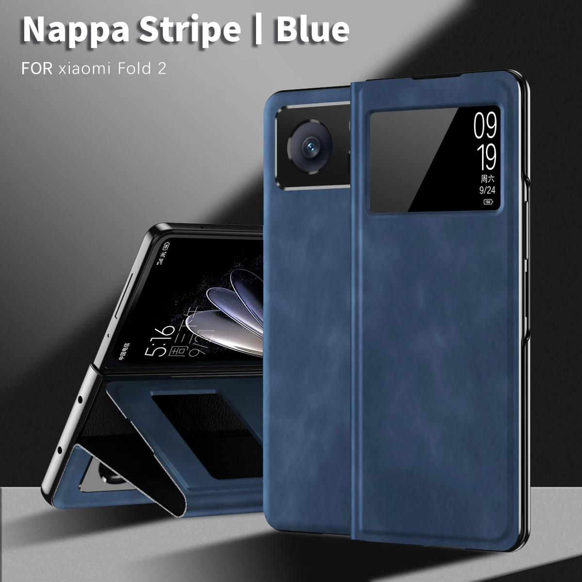 

Matte Retro Leather Magnetic Window View Flip Case for Xiaomi Mix Fold 2 Fold2 Vintage Flip-Free Answering Bracket Holder Cover