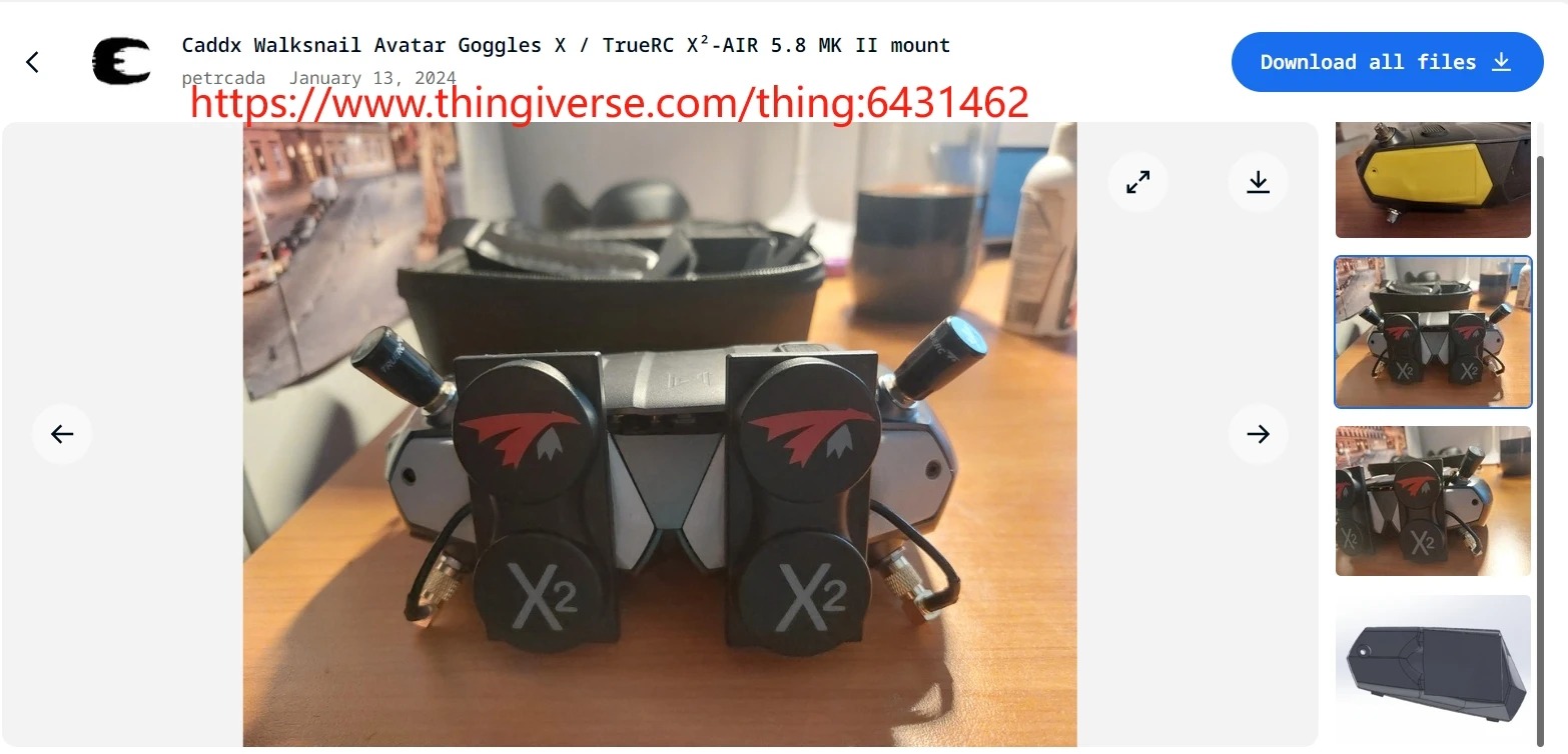 TrueRC X²-AIR 5.8 MK II PAIR for Walksnail Avatar HD Goggles TrueRC X²-AIR 5.8 MK II PAIR for Walksnail Avatar HD Goggles