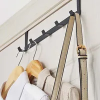 Hooks Over The Door 5 Hooks Home Bathroom Organizer Rack Clothes Coat Hat Towel Hanger Bathroom Kitchen Accessories Holder Rack 3