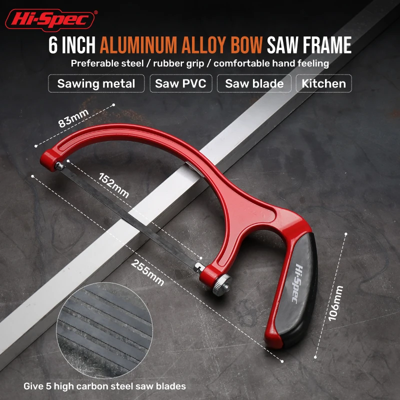Hi-Spec Frame Sawbow Traditional Push-pull Manual Hand Saws DIY Hacksaw For Woodworking Multifunctional Carpenter Hand Tools 6