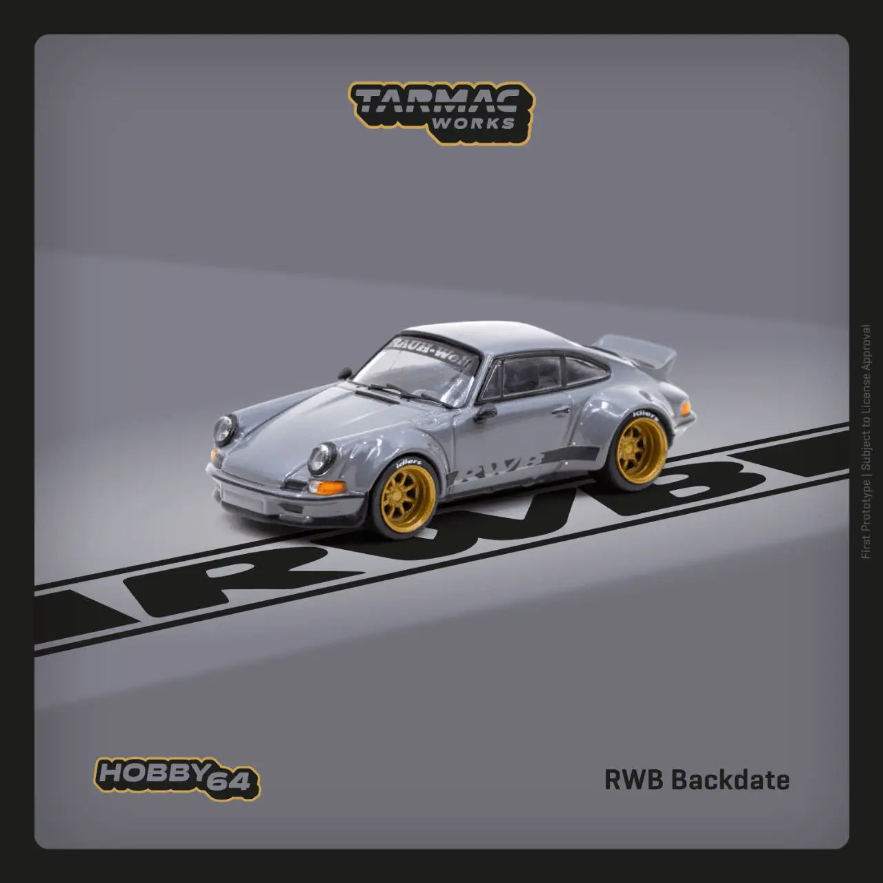 

TW в наличии 1:64 RWB Backdate, серая коллекция литых под давлением моделей автомобилей, миниатюрные автомобильные игрушки Tarmac Works
