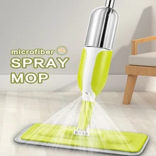 Esfregona spray Molhado e seco Esfregão espremedor Esfregona Preguiçosa Mágica Girar 360 graus rodo para limpeza do chão Sem lavagem de mãos 3 panos de microfibra substituíveis casa cozinha Piso de madeira composta