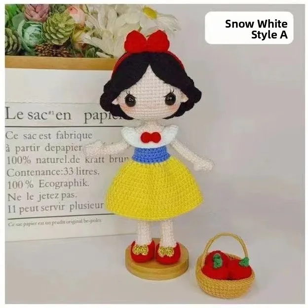 Hanrted Snow White Princ Doll Material Kit Cute  Fce Yarn Pendant DIY Crt Kit for Faion Accories
